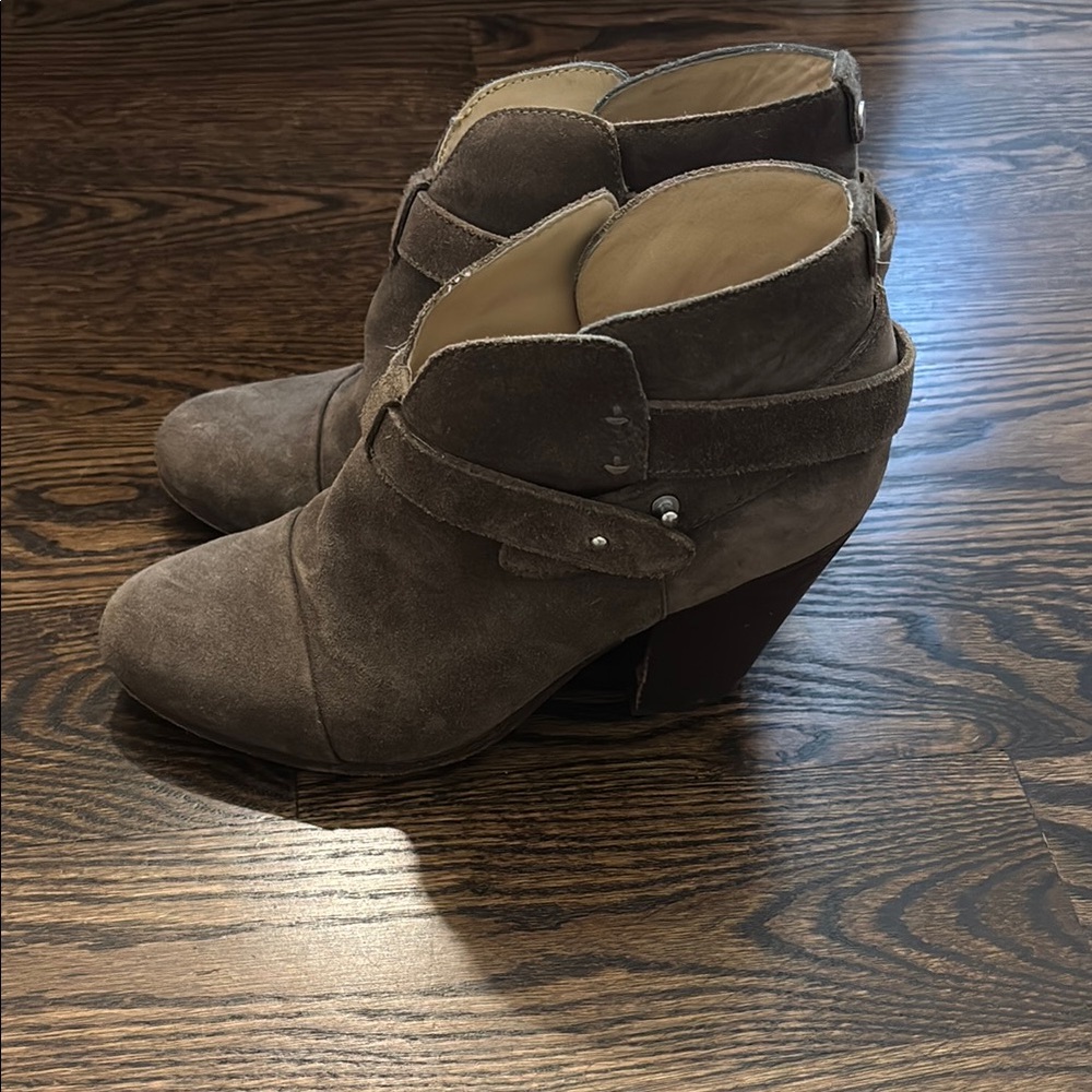 Rag & Bone Brown Suede Ankle Boots Minimalist Design